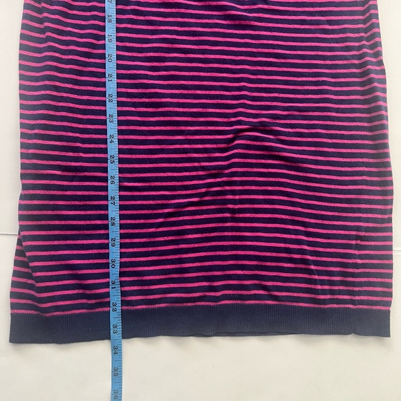 Uniqlo Dress Large L 3/4 Sleeve Striped Blue Navy - Picture 4 of 10